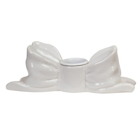 Stoneware Bow Shaped Taper Holder, 3 Colors