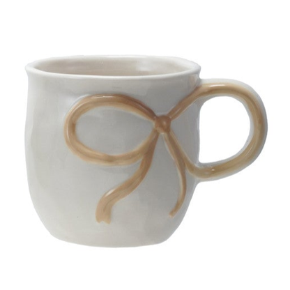 18 oz. Stoneware Mug with Bow Handle, 4 Colors