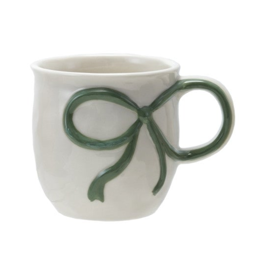 18 oz. Stoneware Mug with Bow Handle, 4 Colors