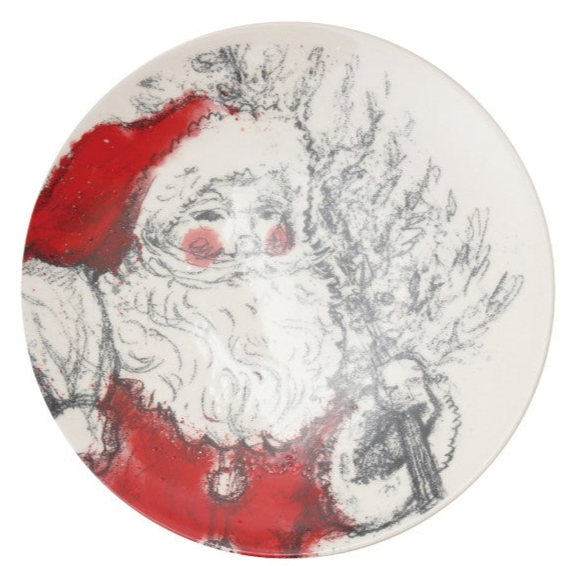 Vintage Santa Stoneware Plates, 4 Styles ©