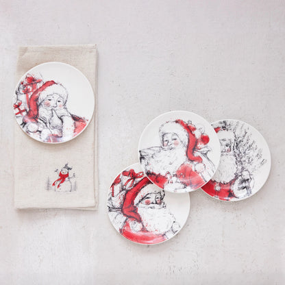 Vintage Santa Stoneware Plates, 4 Styles ©