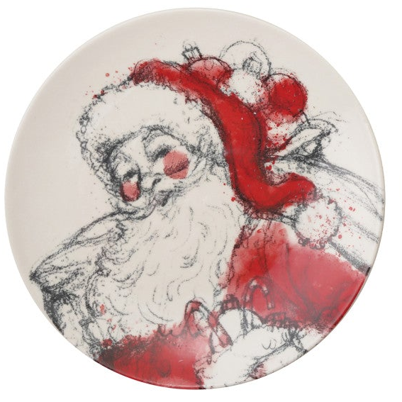Vintage Santa Stoneware Plates, 4 Styles ©