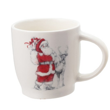 Santa & Reindeer 12 oz. Stoneware Mug, 4 Styles
