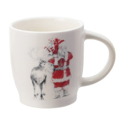 Santa & Reindeer 12 oz. Stoneware Mug, 4 Styles