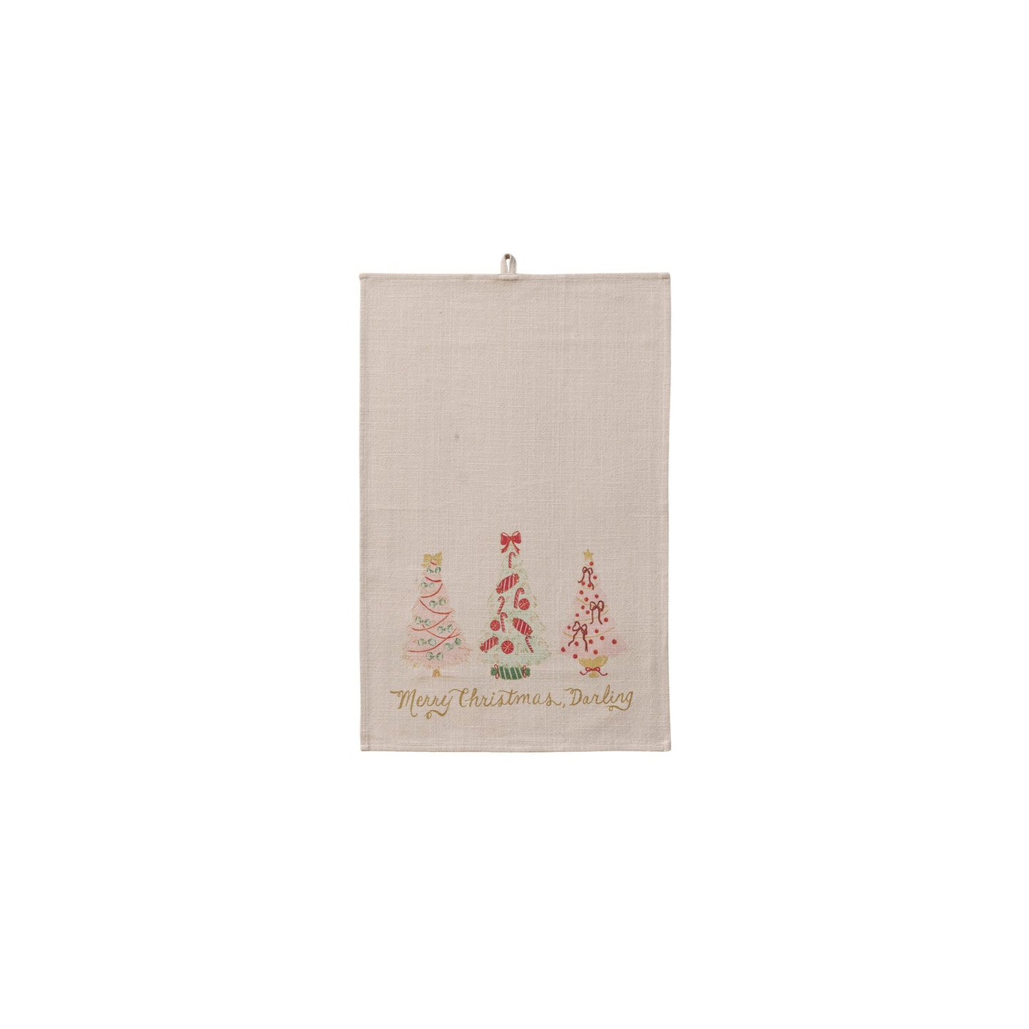 Cotton Slub Printed Tea Towel with Holiday Image, 3 Styles ©