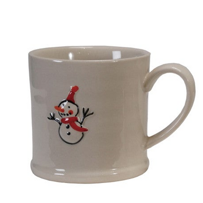 Holiday Figurine 8 oz. Embossed Stoneware Mug, 3 Styles