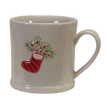 Holiday Figurine 8 oz. Embossed Stoneware Mug, 3 Styles