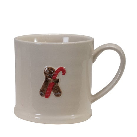 Holiday Figurine 8 oz. Embossed Stoneware Mug, 3 Styles