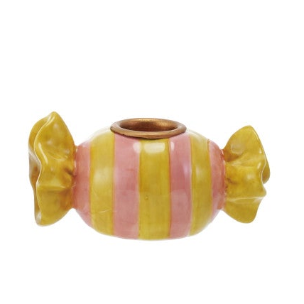 Stoneware Candy Shaped Taper Holder, 3 Styles