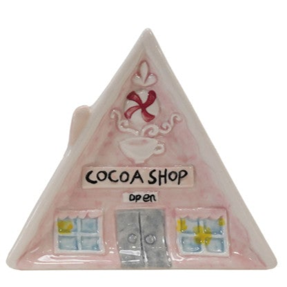 3-1/2"L - 4"L Hand-Painted Stoneware House Shaped Dish, 6 Styles