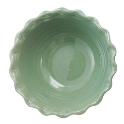 10" Round x 4"H Stoneware Scalloped Bowl, 2 Colors