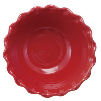 10" Round x 4"H Stoneware Scalloped Bowl, 2 Colors