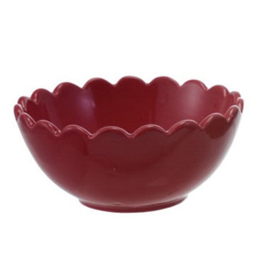 4-1/2" Round x 2"H Stoneware Scalloped Bowl, 3 Colors