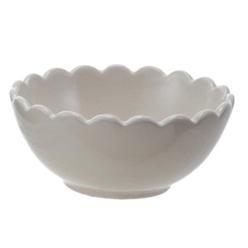 4-1/2" Round x 2"H Stoneware Scalloped Bowl, 3 Colors