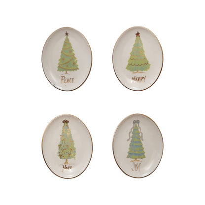 Merry & Noel Oval Stoneware Dish