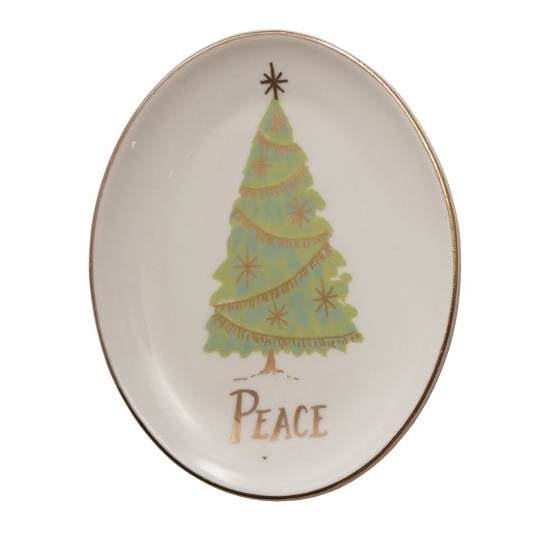 Merry & Noel Oval Stoneware Dish