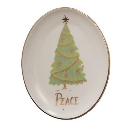 Merry & Noel Oval Stoneware Dish