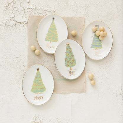Merry & Noel Oval Stoneware Dish