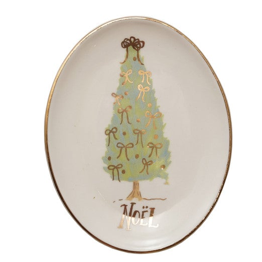 Merry & Noel Oval Stoneware Dish