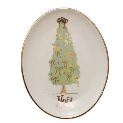 Merry & Noel Oval Stoneware Dish