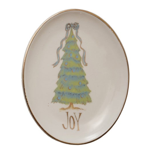 Merry & Noel Oval Stoneware Dish