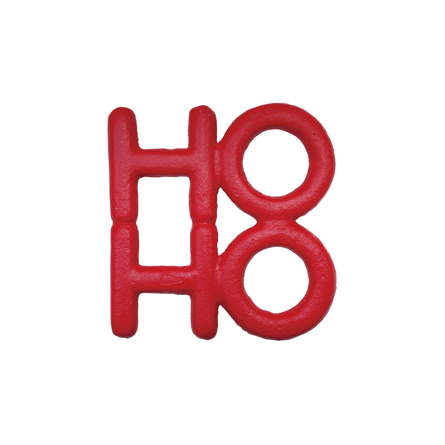5-3/4"L x 6"W Cast Iron Trivet "Ho Ho", Matte Red