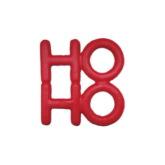 5-3/4"L x 6"W Cast Iron Trivet "Ho Ho", Matte Red
