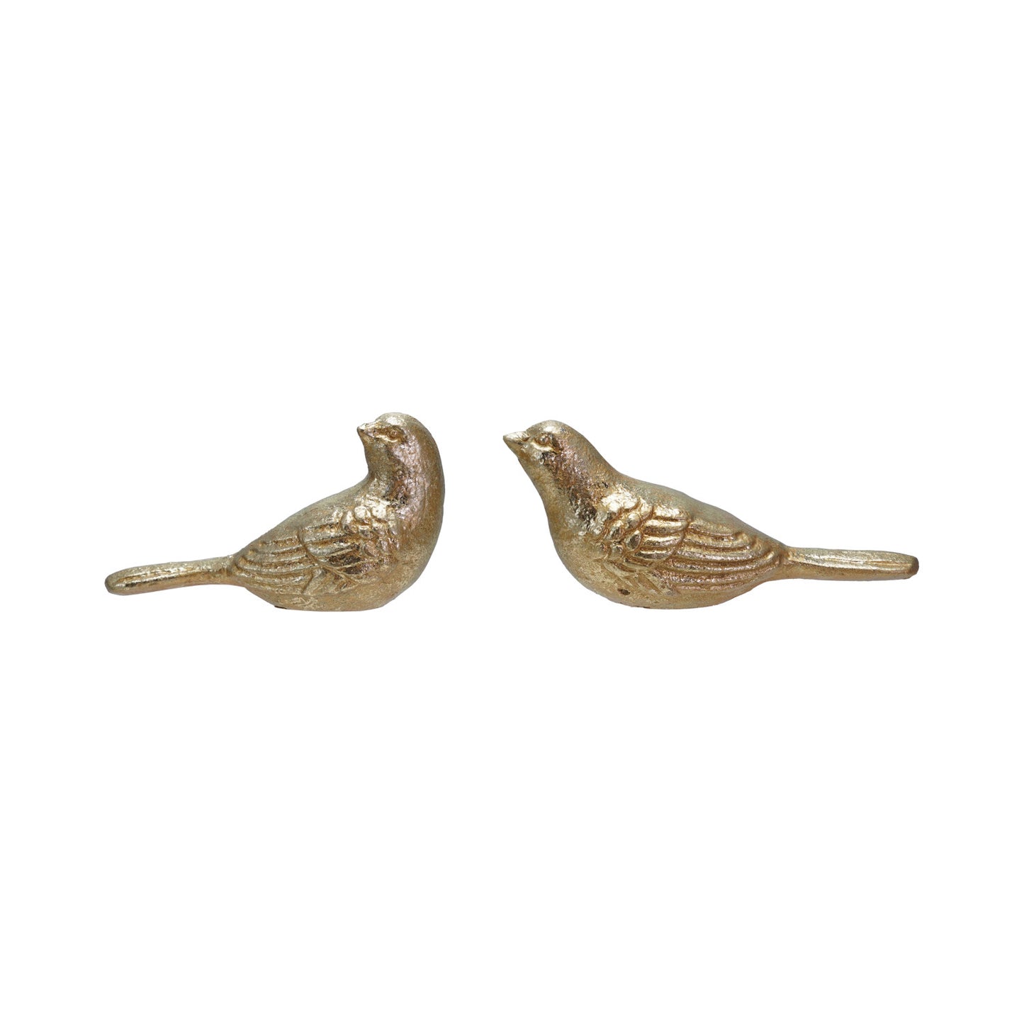 4-1/4"L - 4-3/4"L Cast Iron Bird, Gold Finish, 2 Styles
