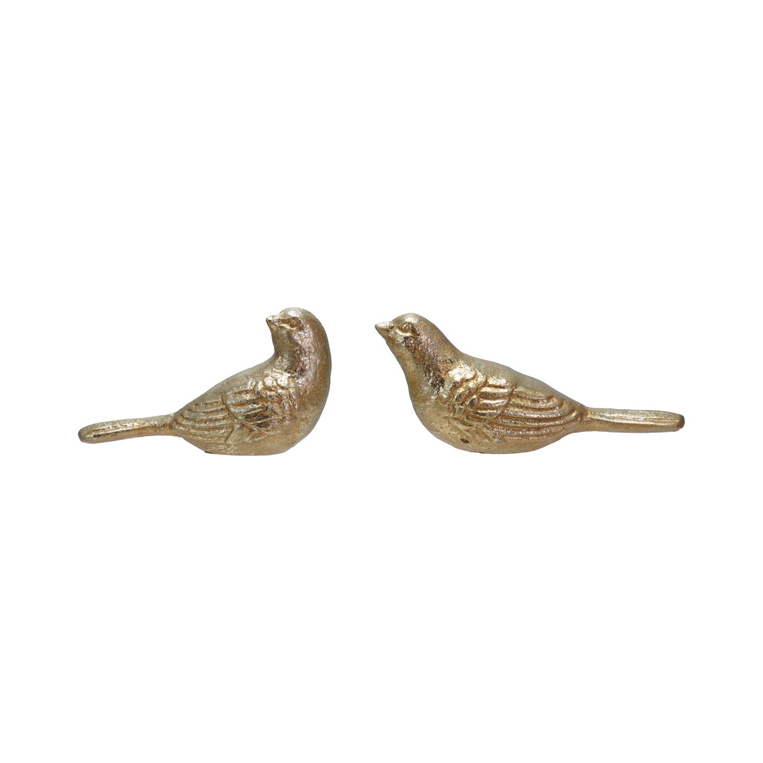 4-1/4"L - 4-3/4"L Cast Iron Bird, Gold Finish, 2 Styles
