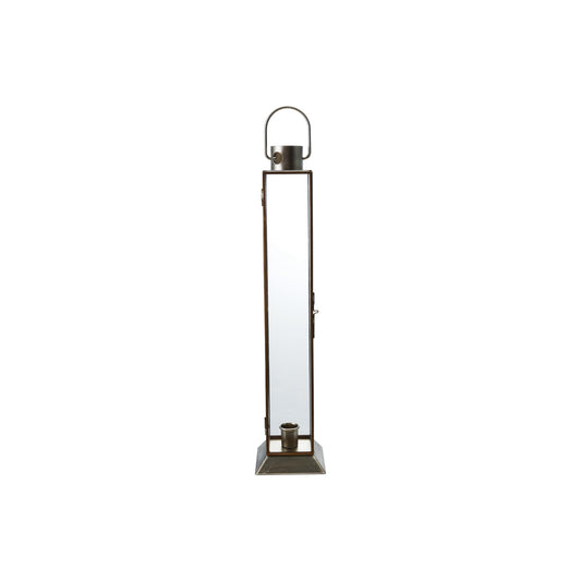Metal & Glass Lantern Taper Holder, Gold Finish