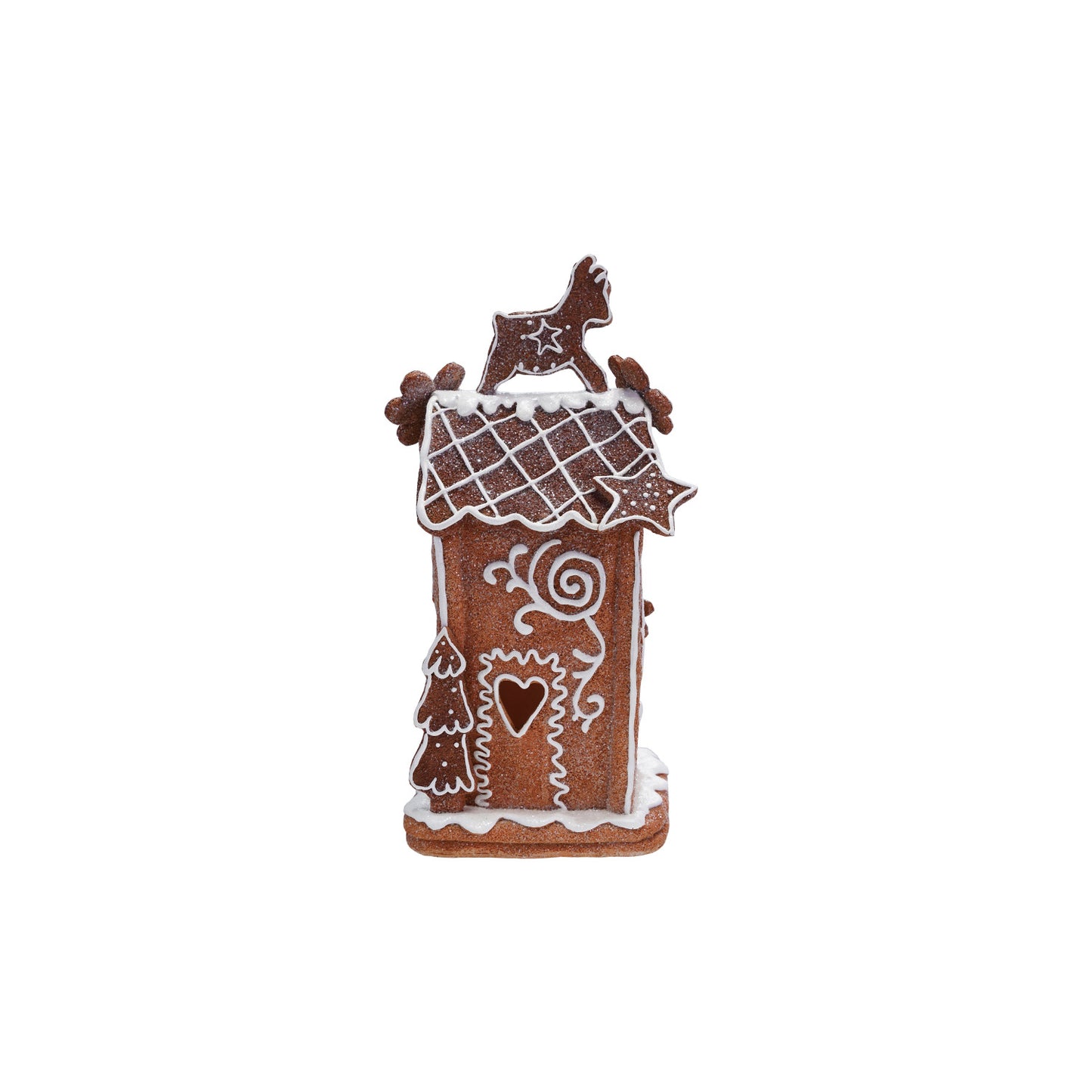 Resin Gingerbread House with LED Light (Requires 3-AAA Batteries)