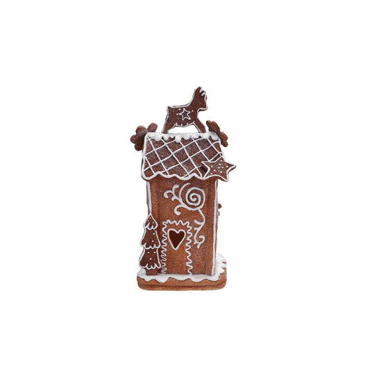 Resin Gingerbread House with LED Light (Requires 3-AAA Batteries)
