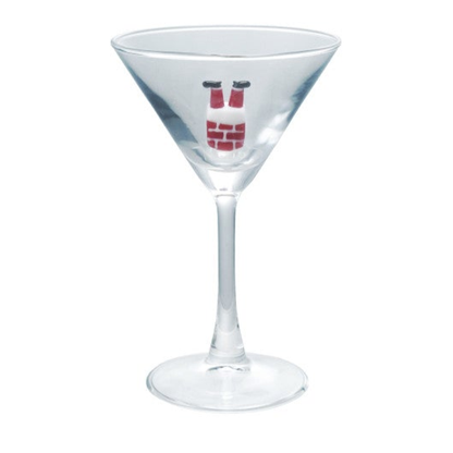 4 oz. Martini Glass with Hand-Blown Holiday Figure, 8 Styles