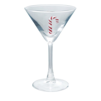 4 oz. Martini Glass with Hand-Blown Holiday Figure, 8 Styles