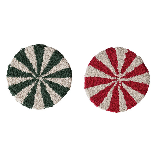 Peppermint Patty Cotton Tufted Trivet