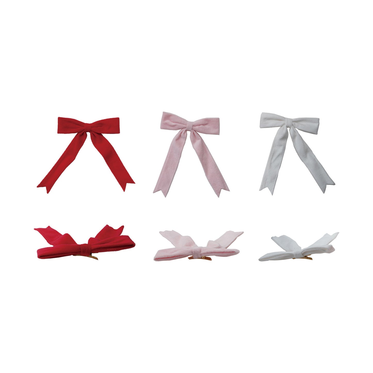 6"W x 8"H Velvet Clip-on Bow, 3 Colors