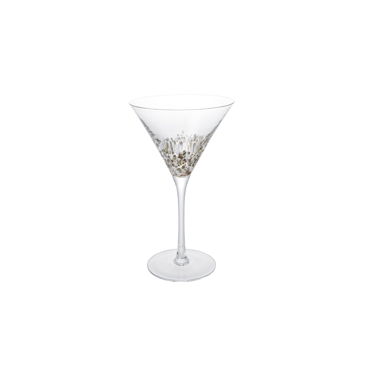 6 oz. Confetti Martini Glass, Gold Finish & White