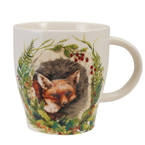 Woodland Animal Stoneware Mug, 14 oz