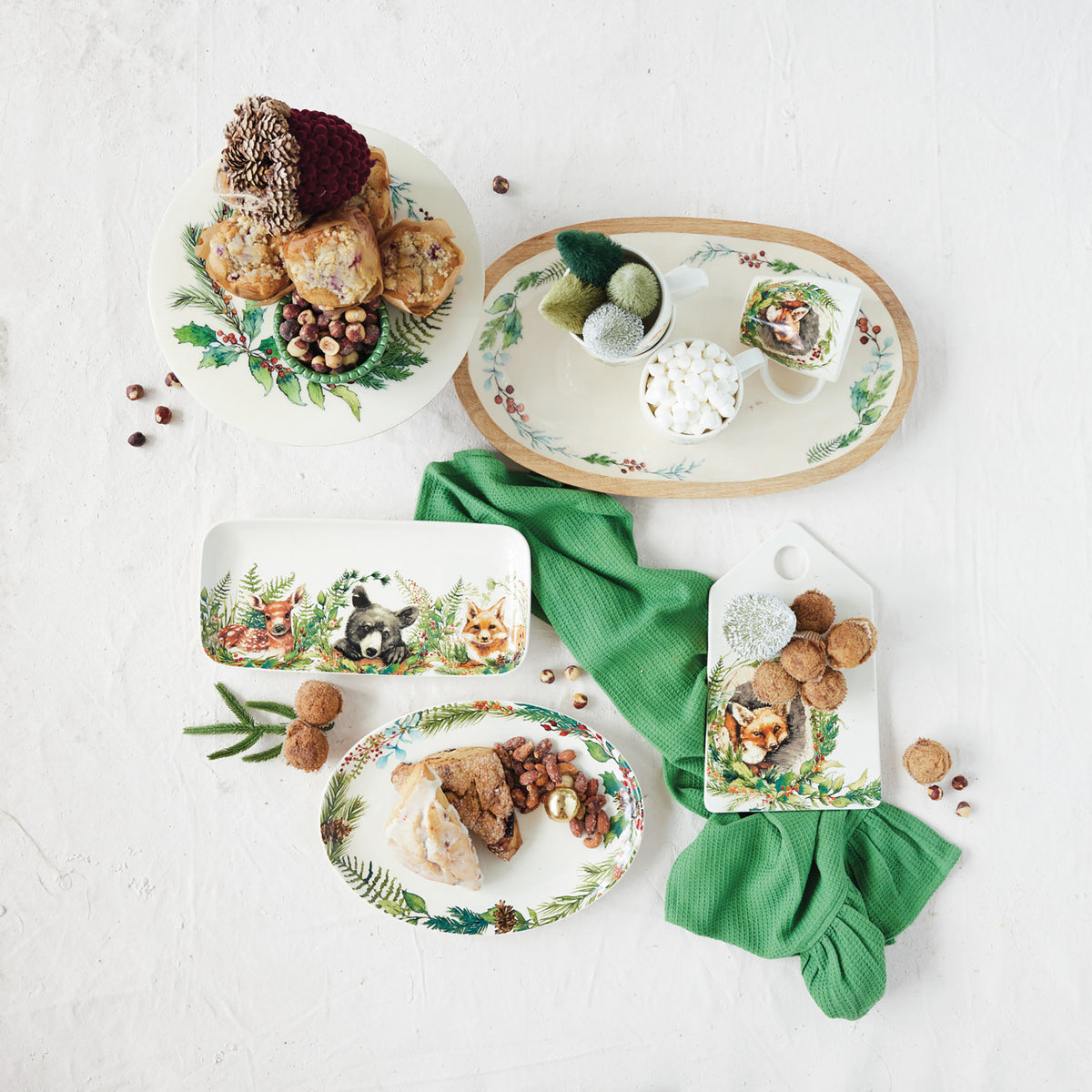 Woodland Animal Stoneware Platter