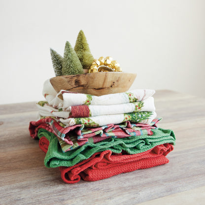 Ruffled Holiday Kitchen Towels, Set of 3