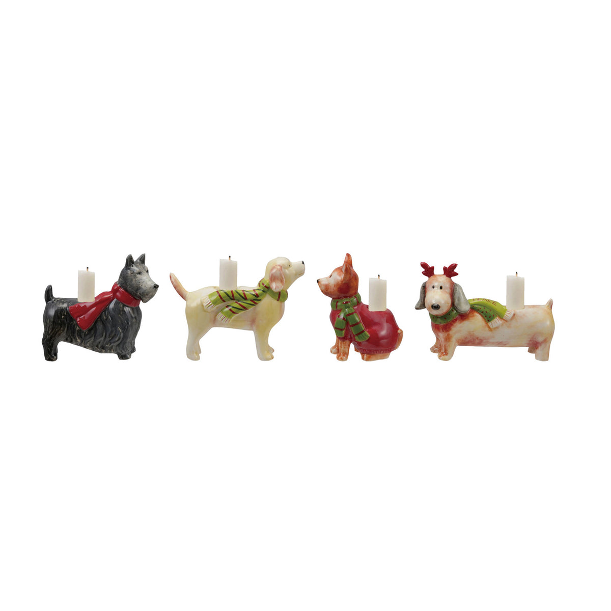 Christmas Pup Taper Holder