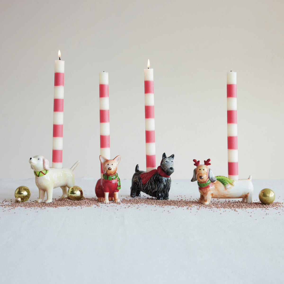 Christmas Pup Taper Holder