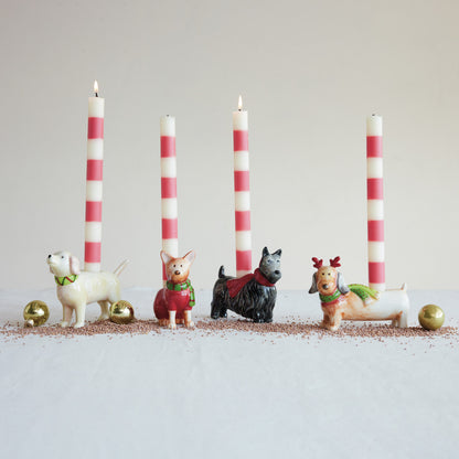 Christmas Pup Taper Holder