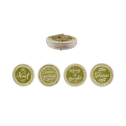 Holiday Stoneware Coaster Set