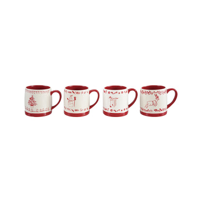 Red & White Holiday Mug, 18 oz