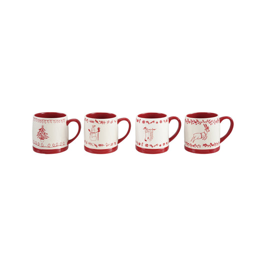 Red & White Holiday Mug, 18 oz