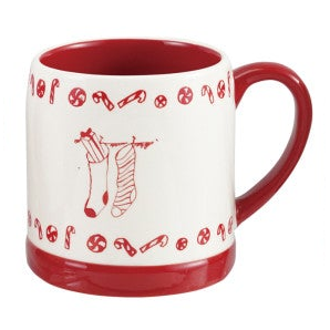 Red & White Holiday Mug, 18 oz