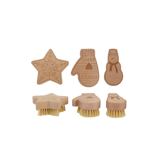 Beech Wood Holiday Dish Brushes