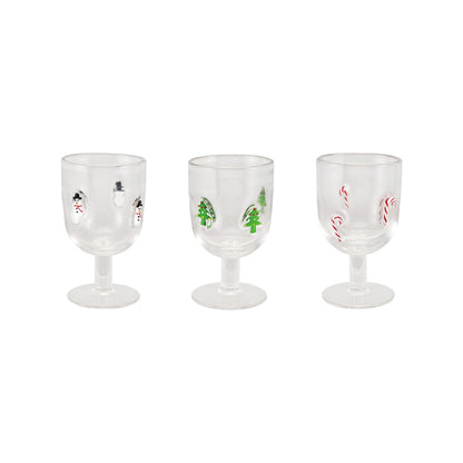 Christmas Stemmed Wine Glass