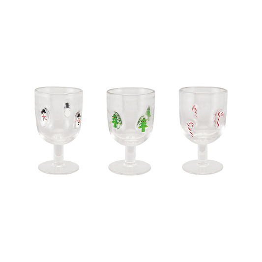Christmas Stemmed Wine Glass